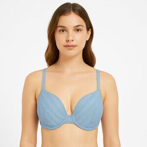 Victorias Secret Bra Lined Demi Blue Size 32DD NEW